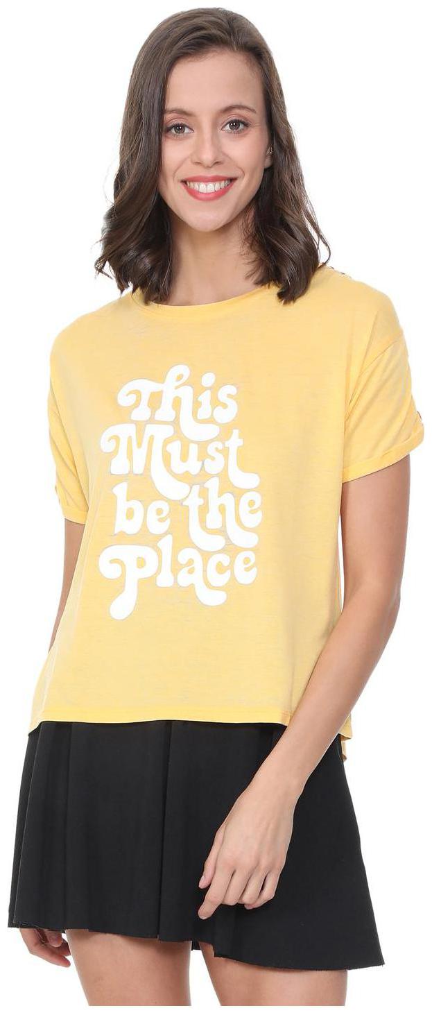 

People Women Printed Regular top - Yellow
