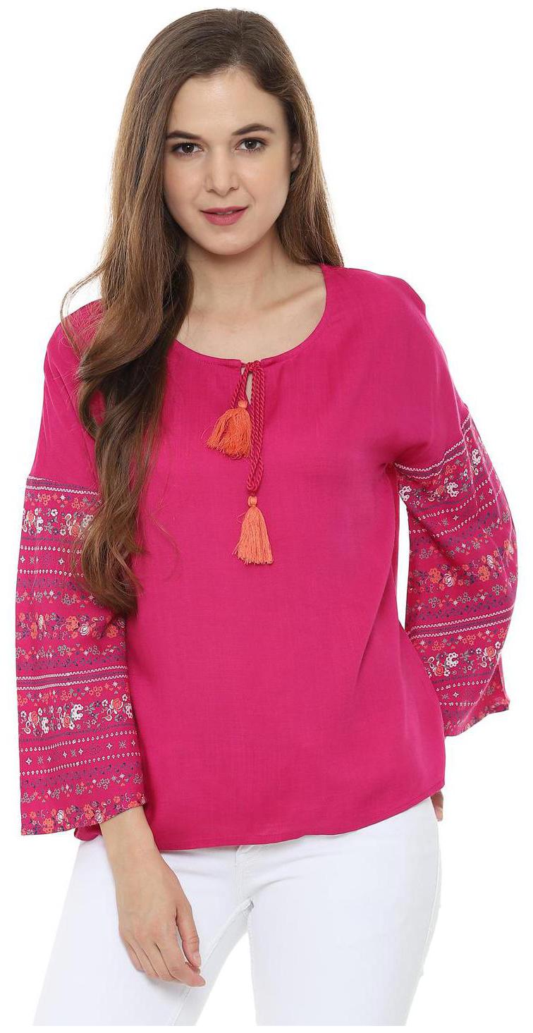 

People Women Printed Regular top - Pink