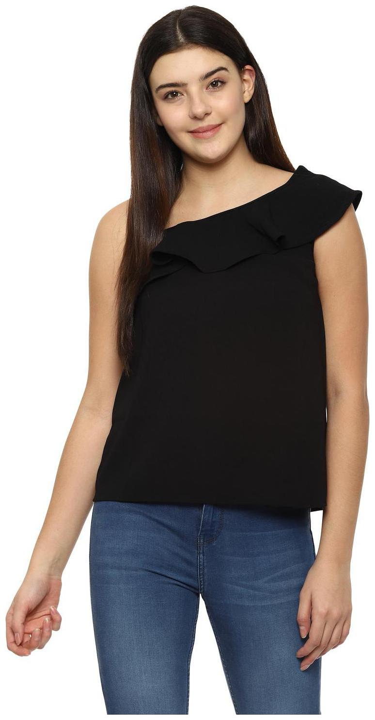 

People Women Solid Regular top - Black