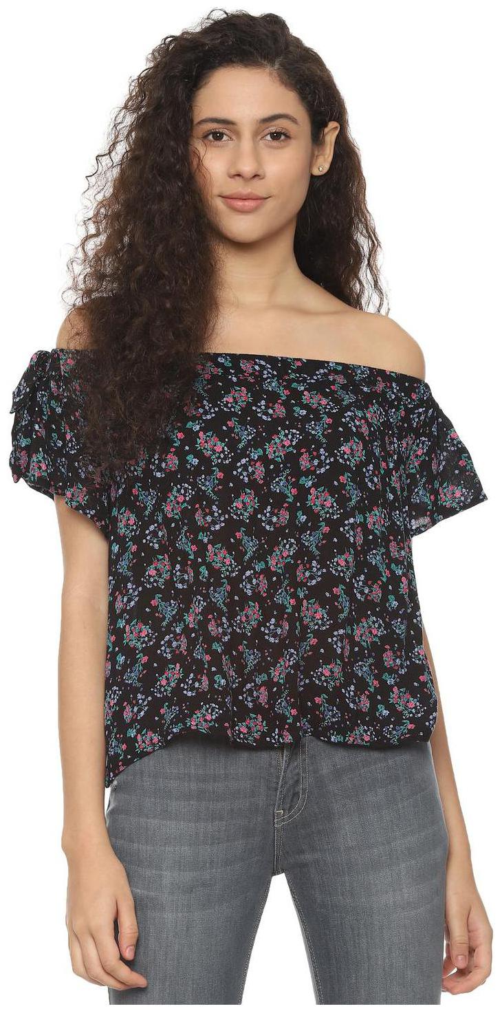 

People Women Floral Regular top - Black