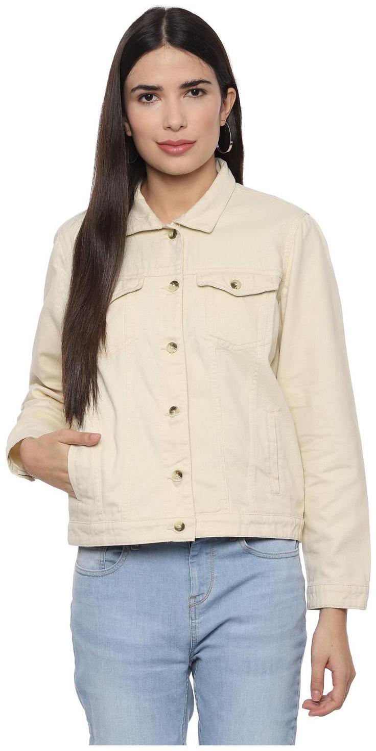 

People Women Solid Regular Jacket - Cream