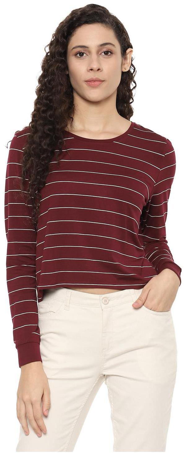 

People Women Striped Regular top - Maroon