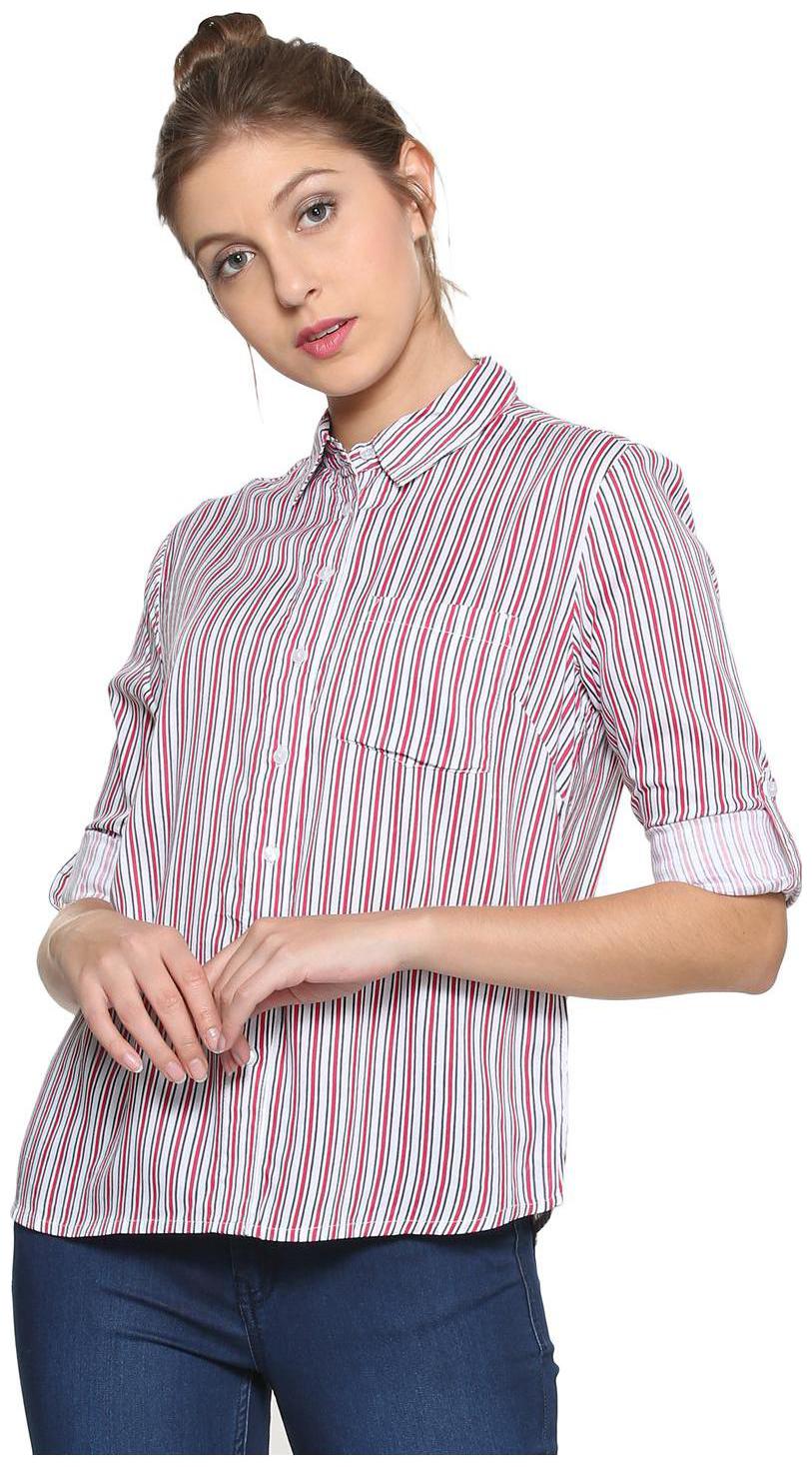 

People Women Multi Striped Regular Fit Shirt