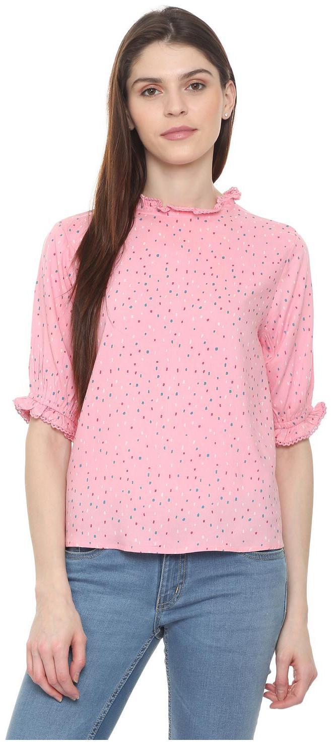 

People Women Printed Regular top - Pink
