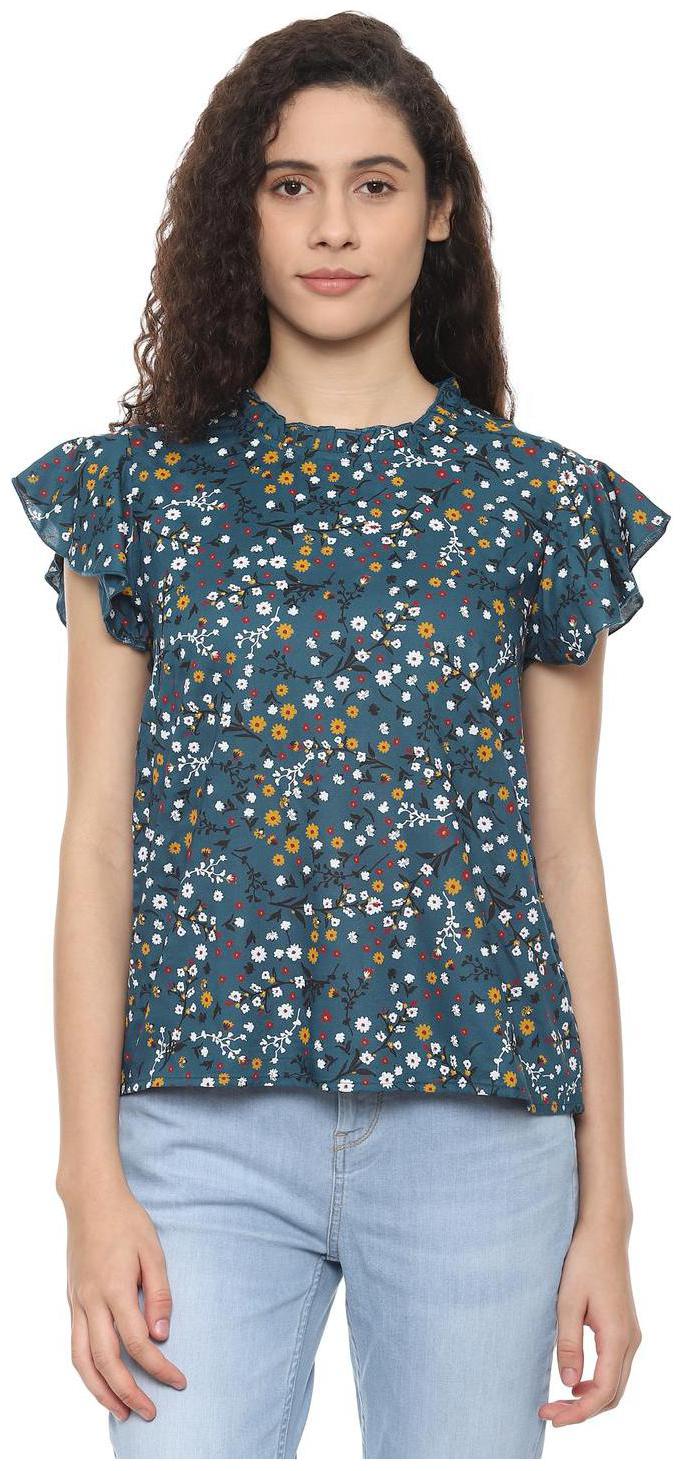 

People Women Printed Regular top - Blue