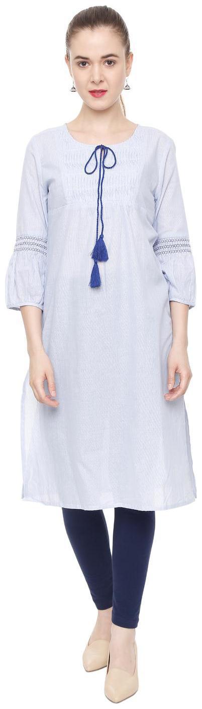 

People Women Blue Abstract Straight Kurta
