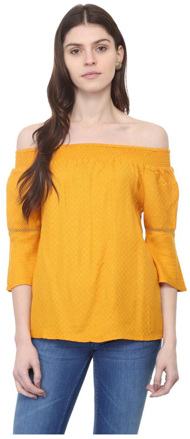 

People Women Solid Regular top - Yellow