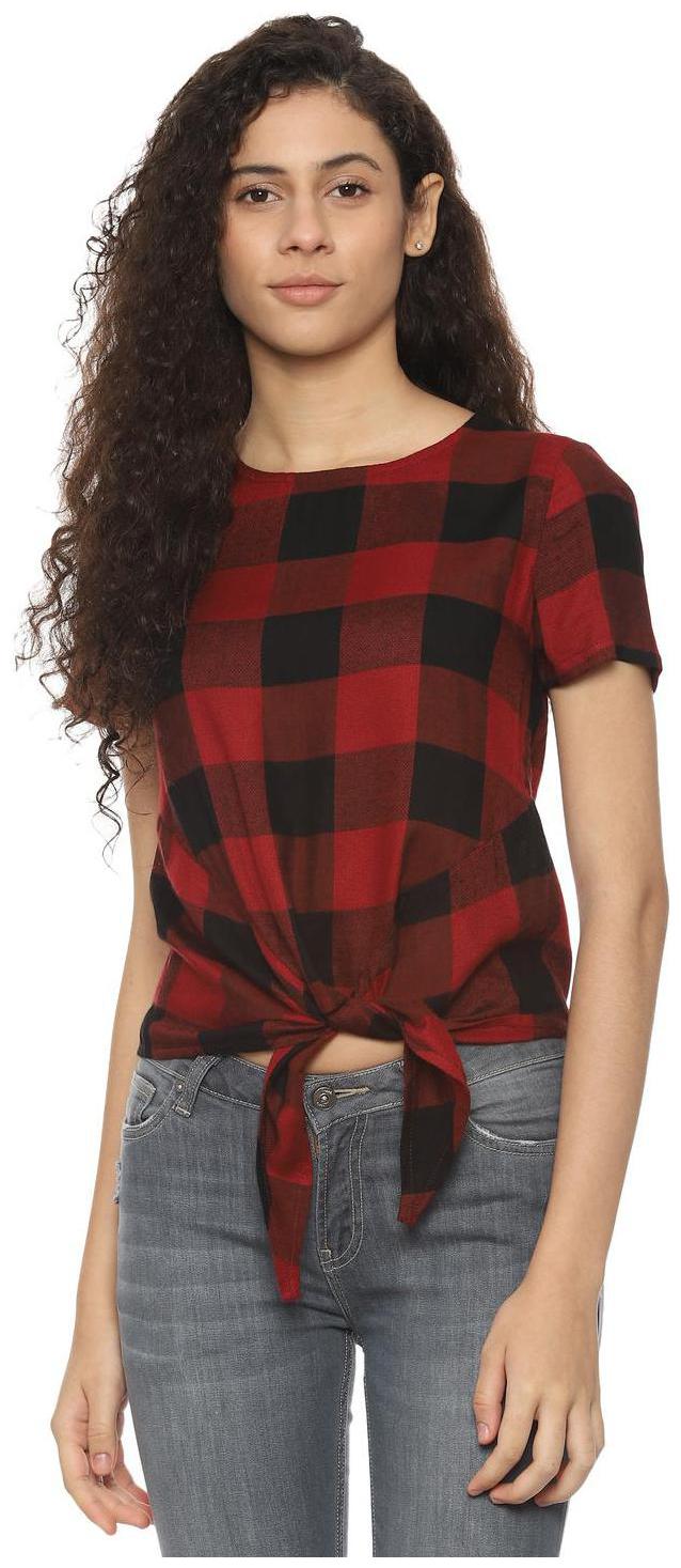 

People Women Checked Regular top - Black Red