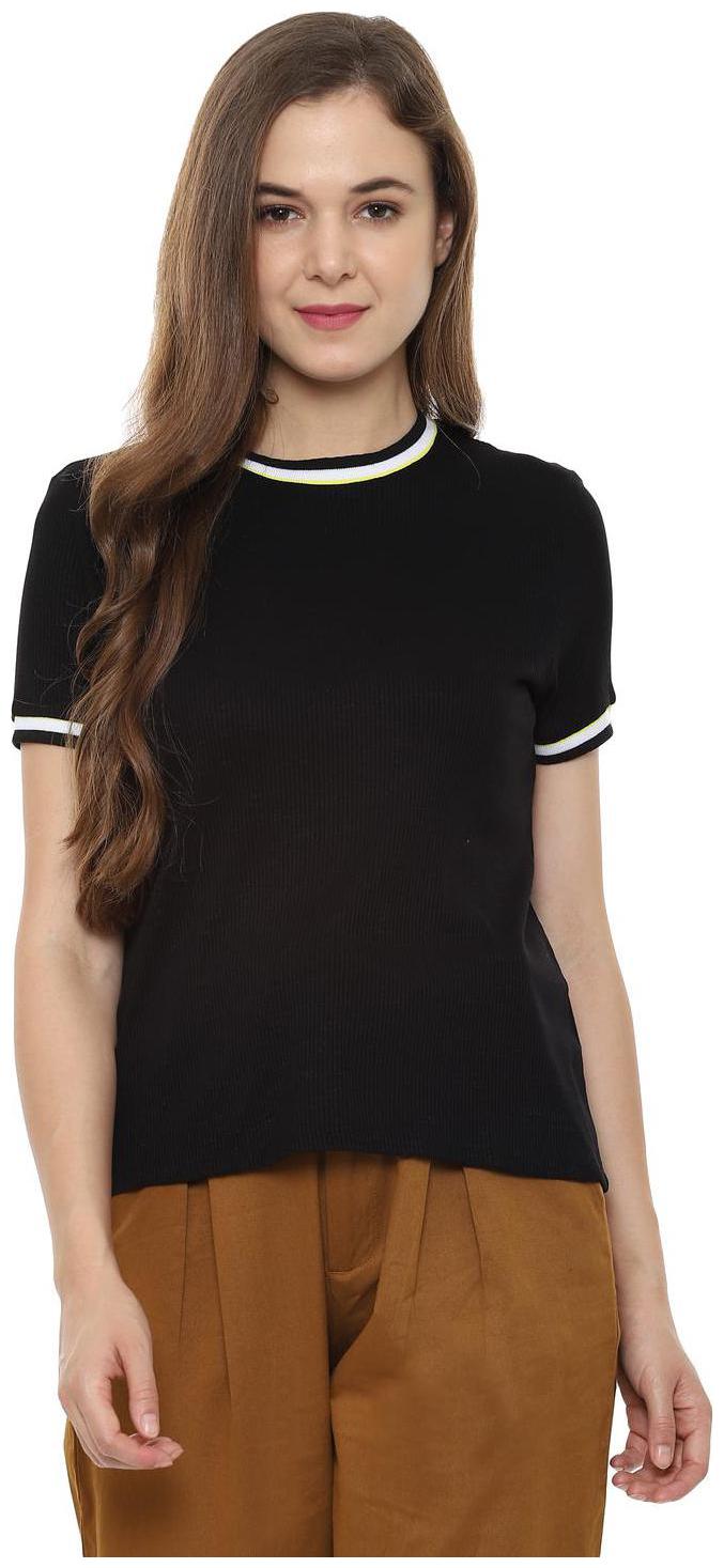 

People Women Solid Regular top - Black