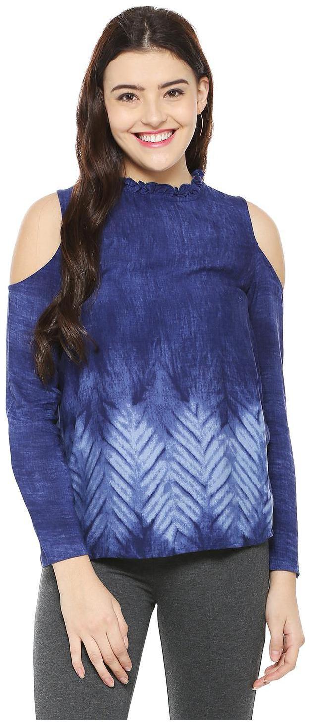 

People Women Printed Regular top - Blue
