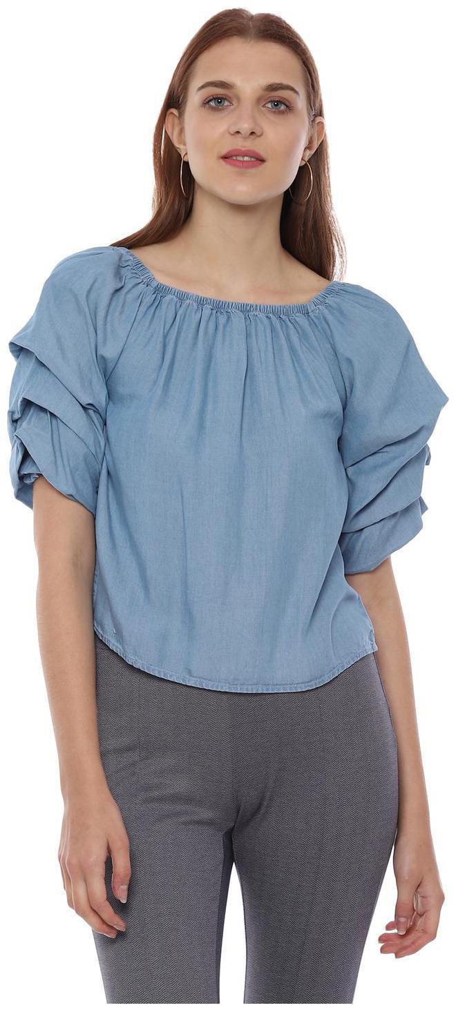 

People Women Solid Regular top - Blue