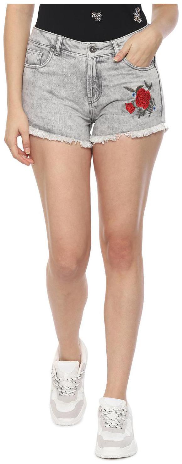 

People Women Floral Hot pants - Grey