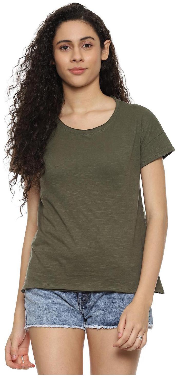 

People Women Solid Regular top - Green