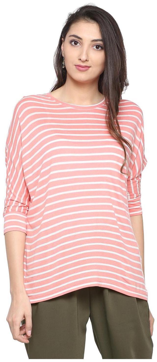

People Women Striped Regular top - Pink