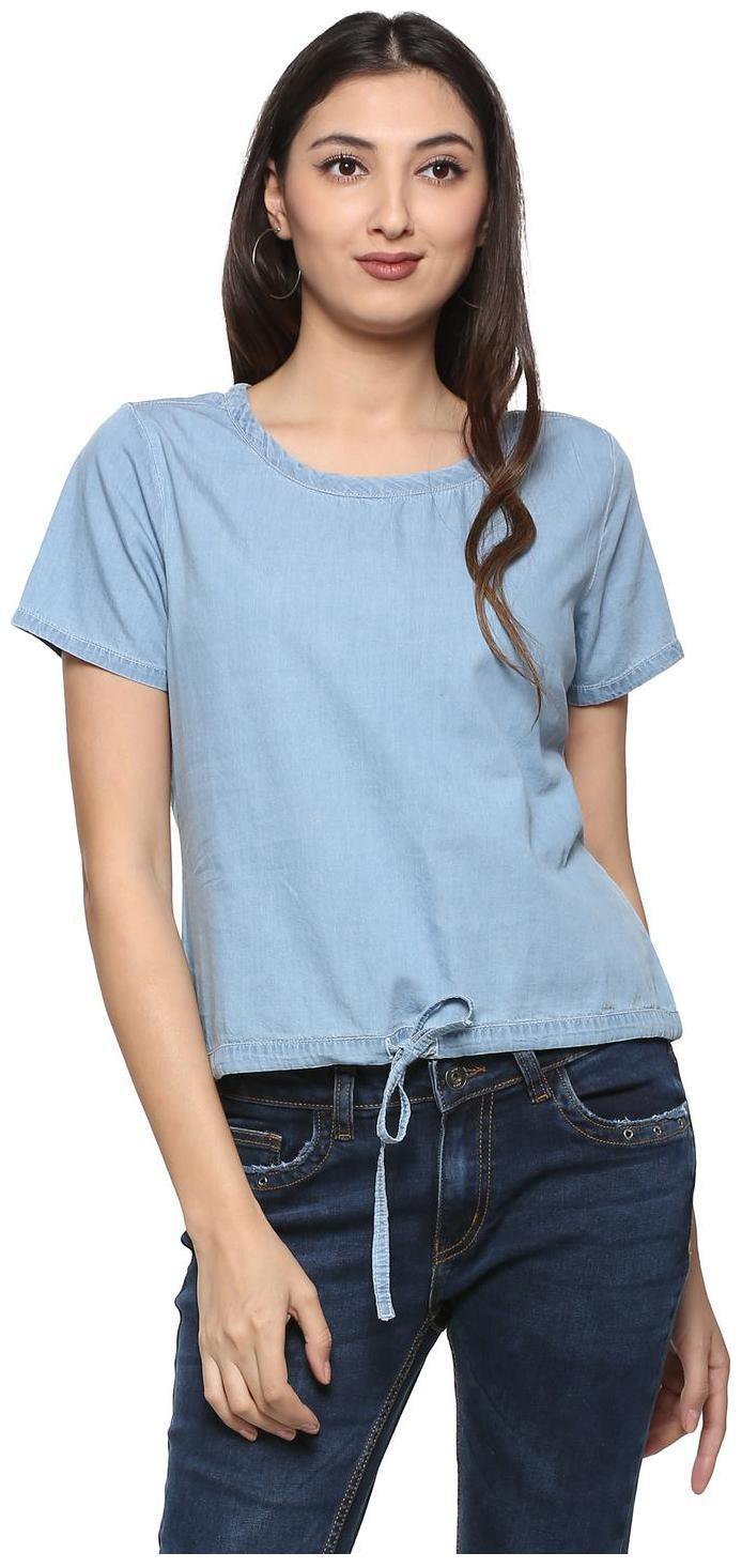 

People Women Solid Regular top - Blue
