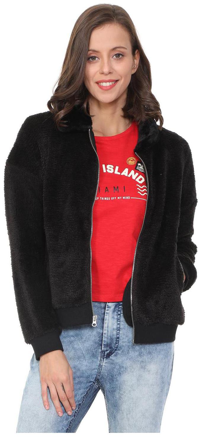 

People Women Solid Regular Jacket - Black