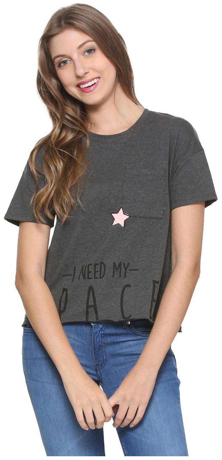 

People Women Printed Regular top - Grey