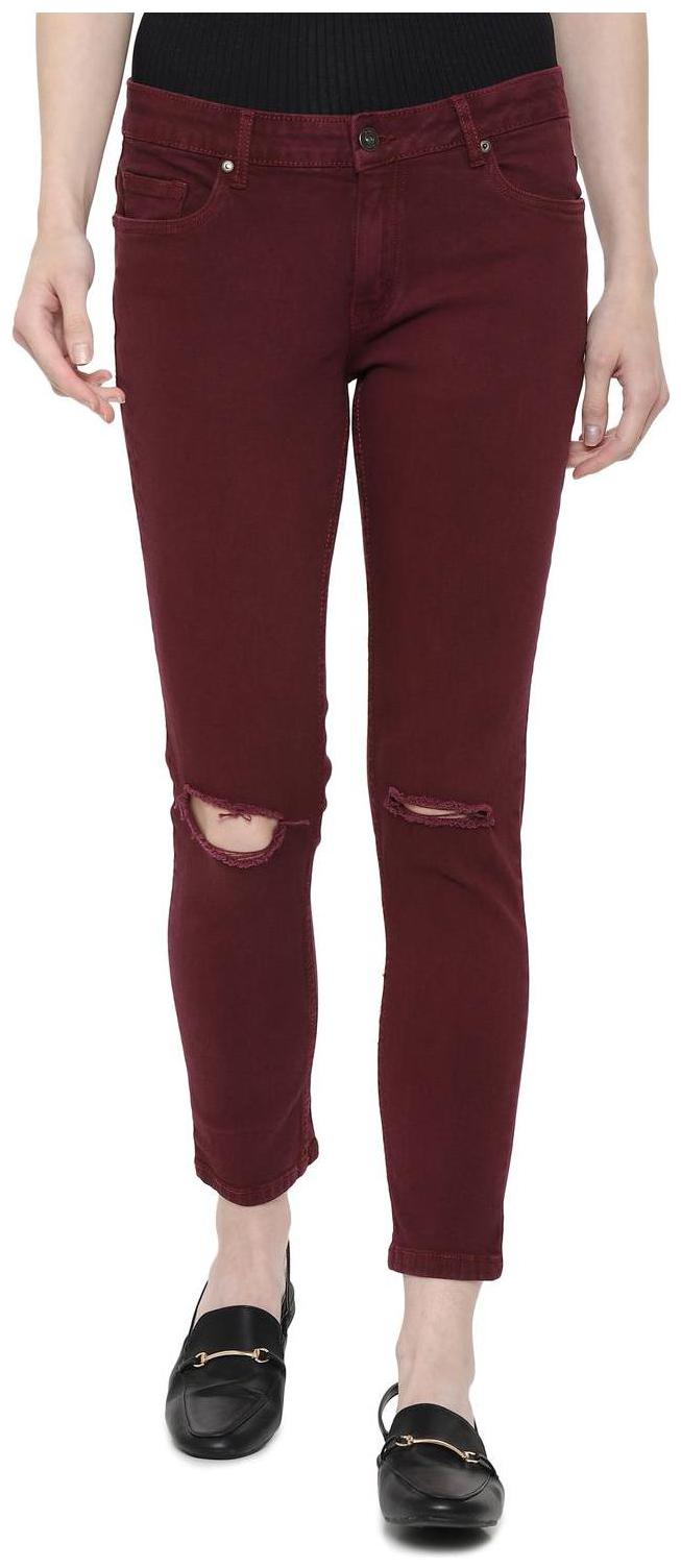 

People Women Maroon Slim fit Jeans