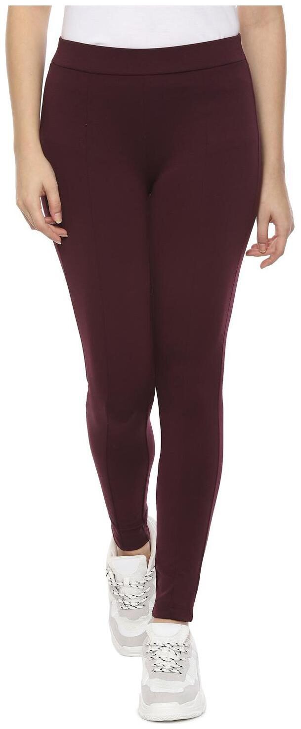 

People Women Maroon Straight fit Jegging