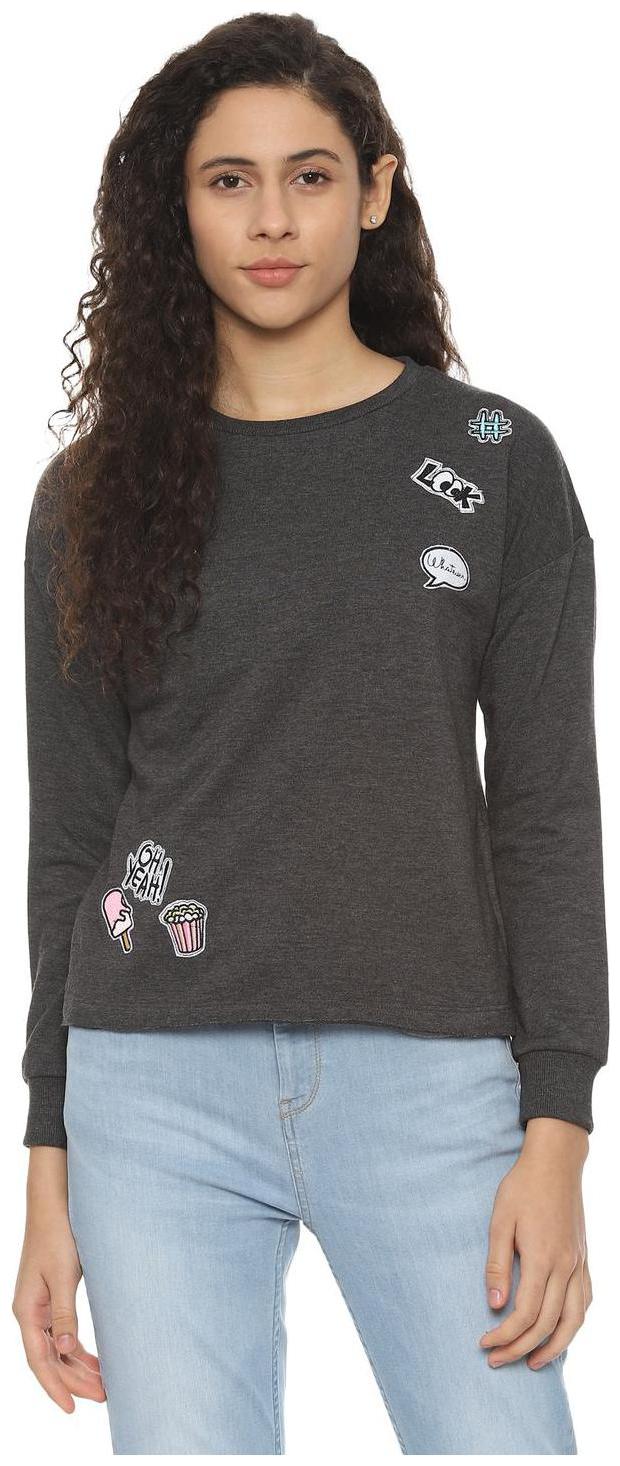 

People Women Printed Sweatshirt - Grey