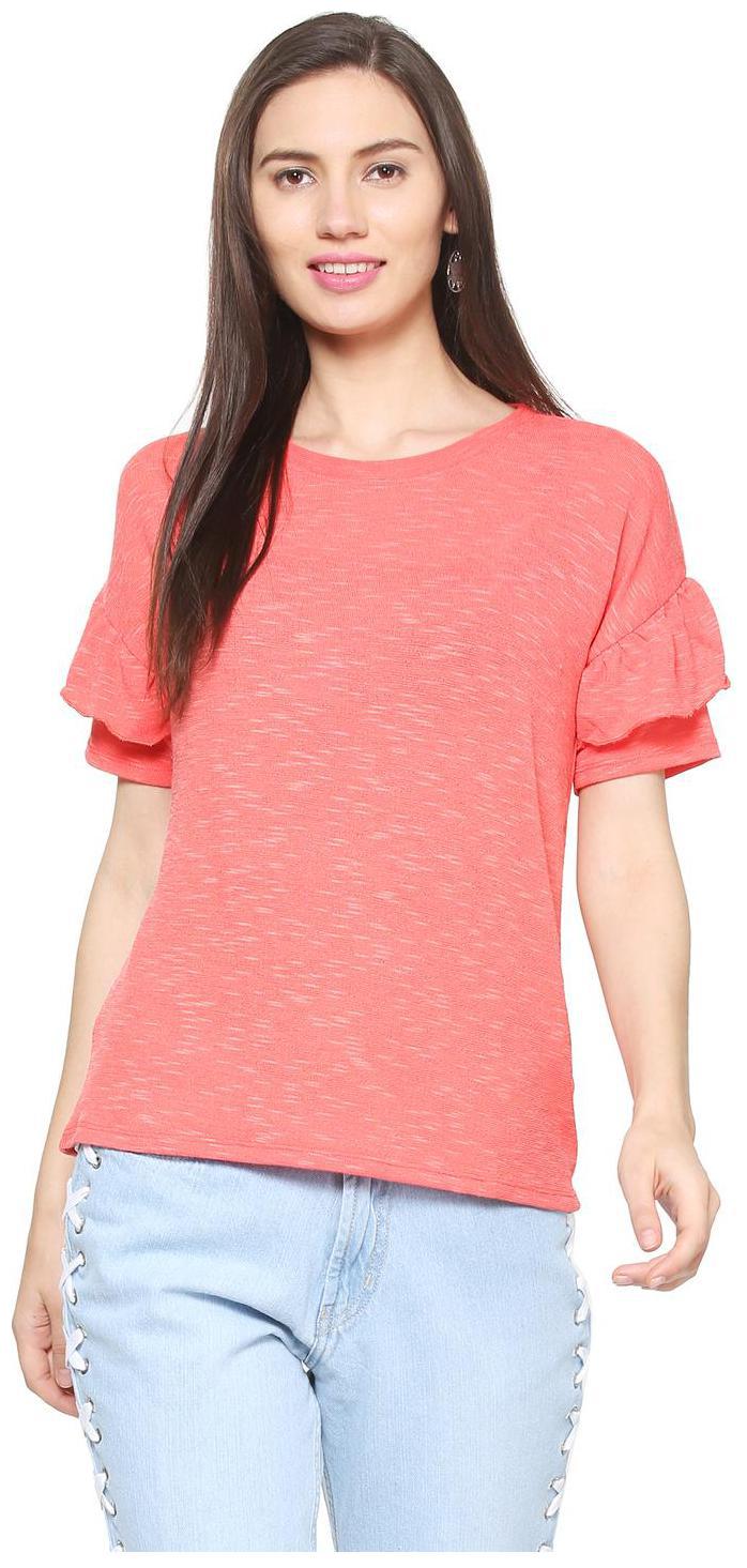 

People Women Printed Regular top - Red