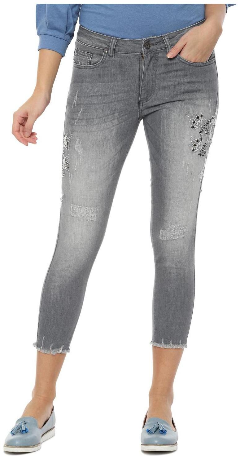 

People Women Grey Straight fit Jeans