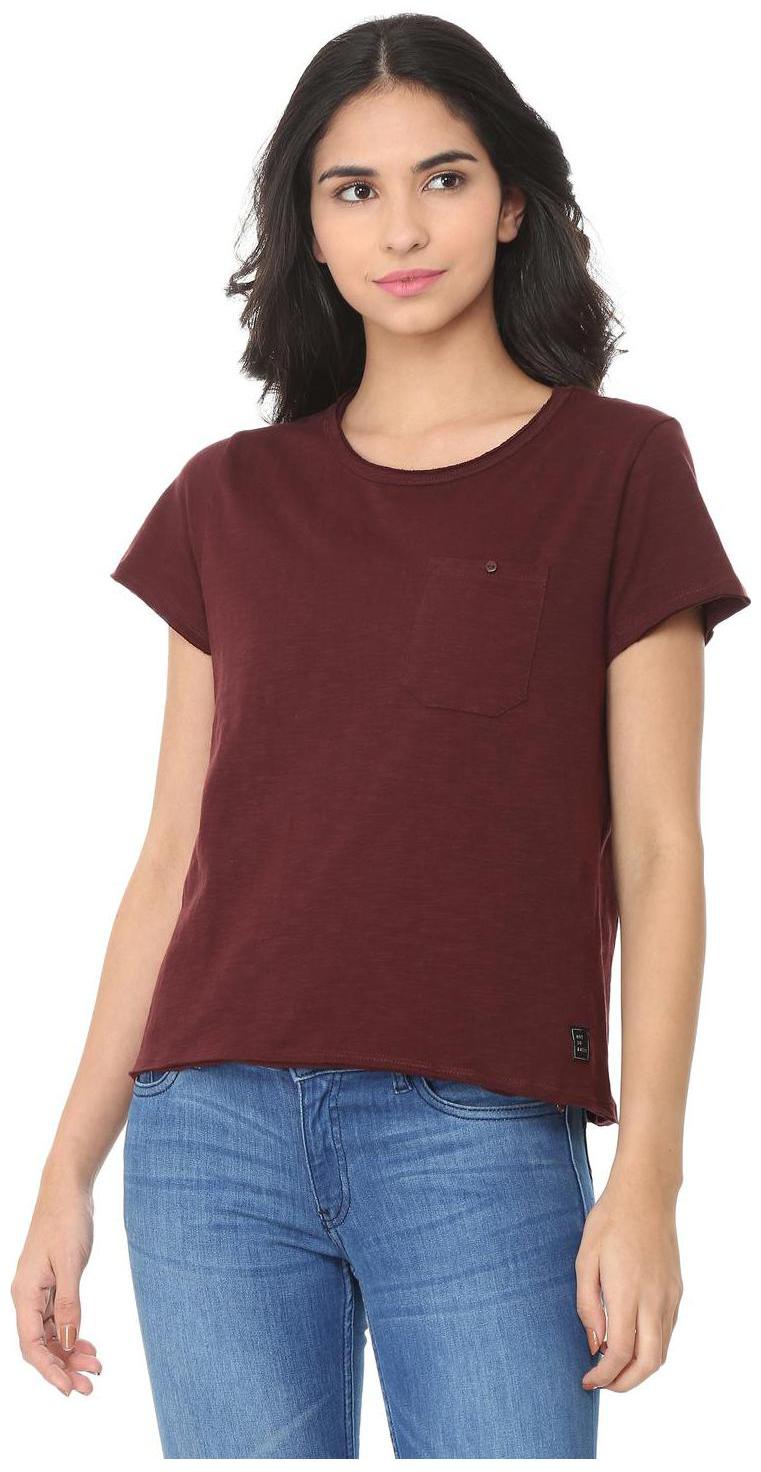 

People Women Solid Regular top - Maroon
