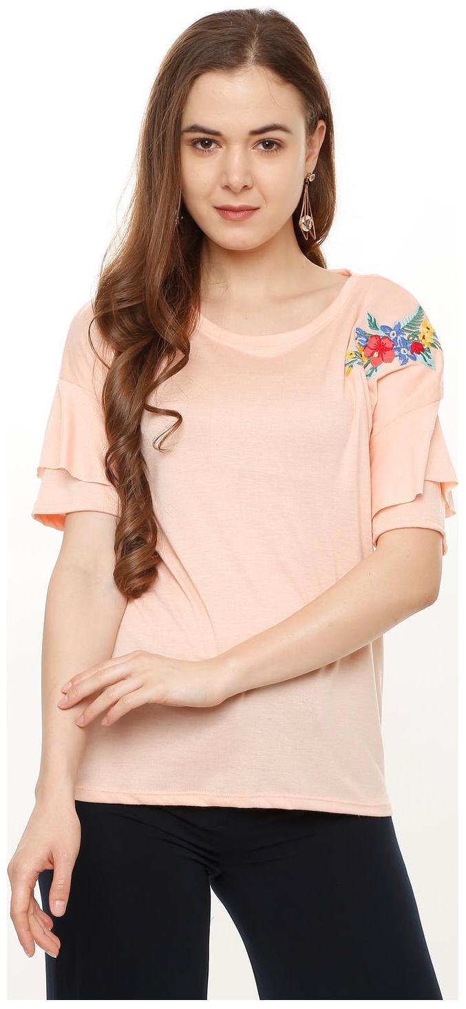 

People Women Printed Regular top - Orange