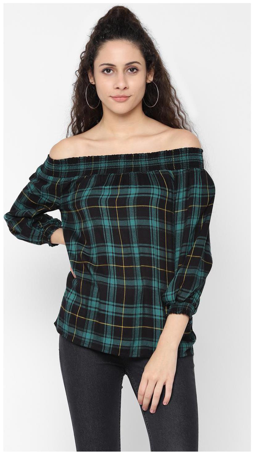 

People Women Checked Regular top - Blue