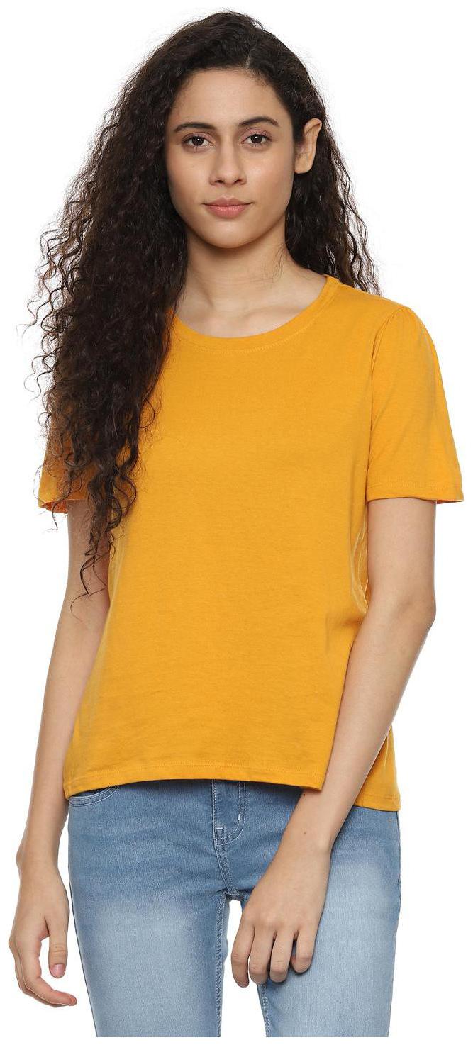 

People Women Self design Regular top - Yellow