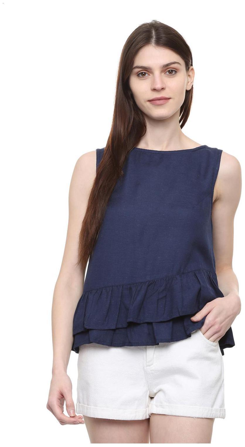 

People Women Solid Regular top - Blue