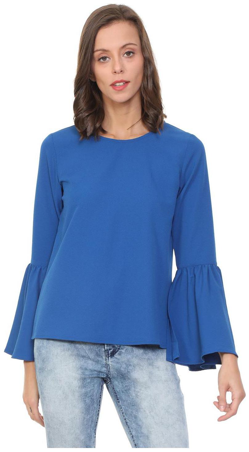 

People Women Self design Regular top - Blue