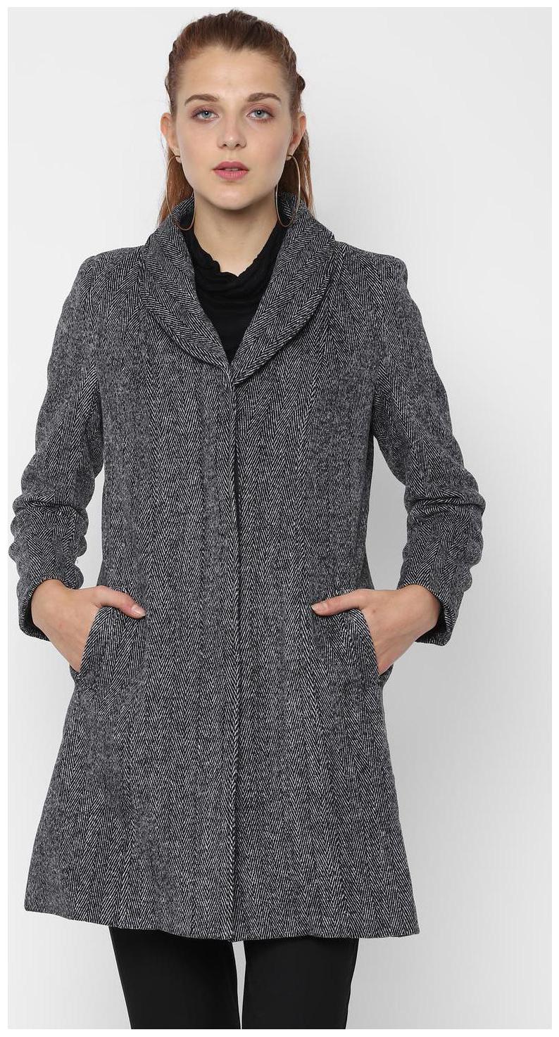 

People Women Self Design Regular Jacket - Grey