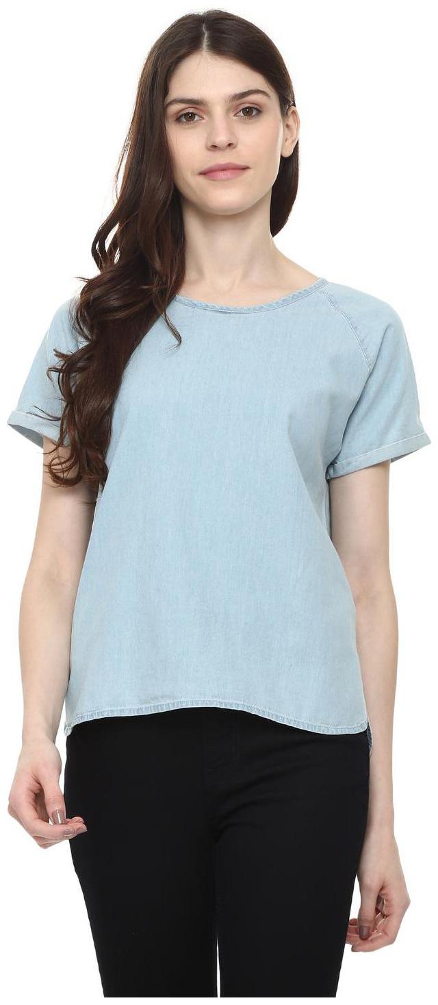 

People Women Self design Regular top - Blue