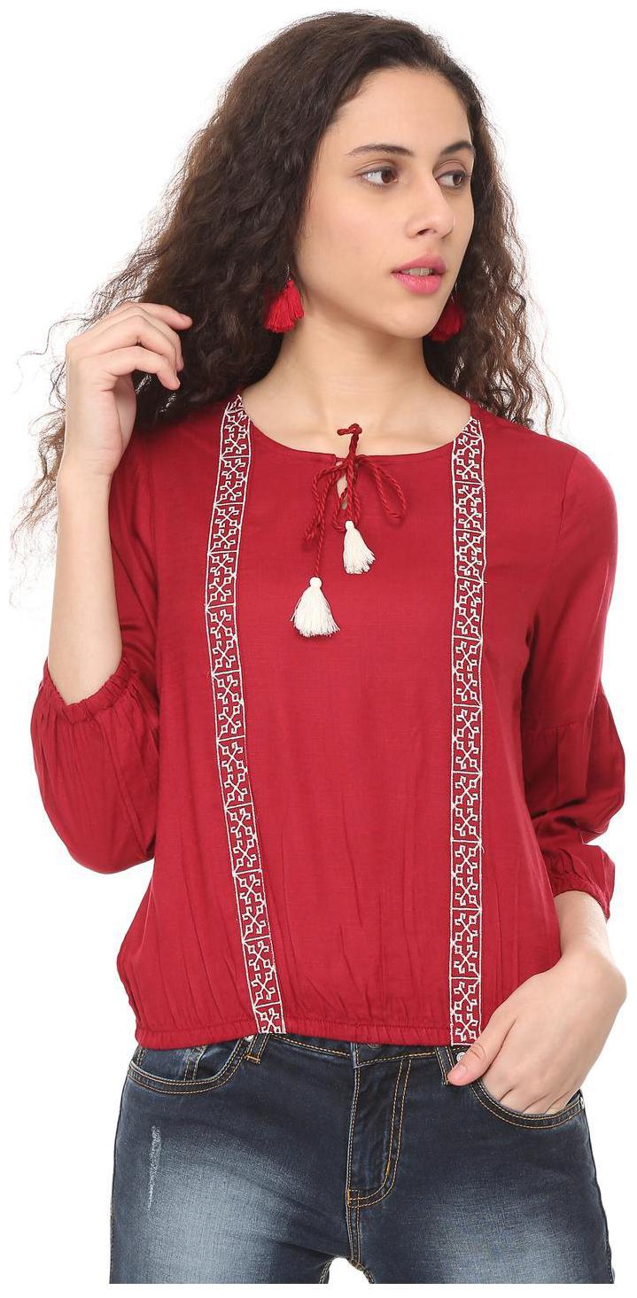 

People Women Solid Regular top - Red