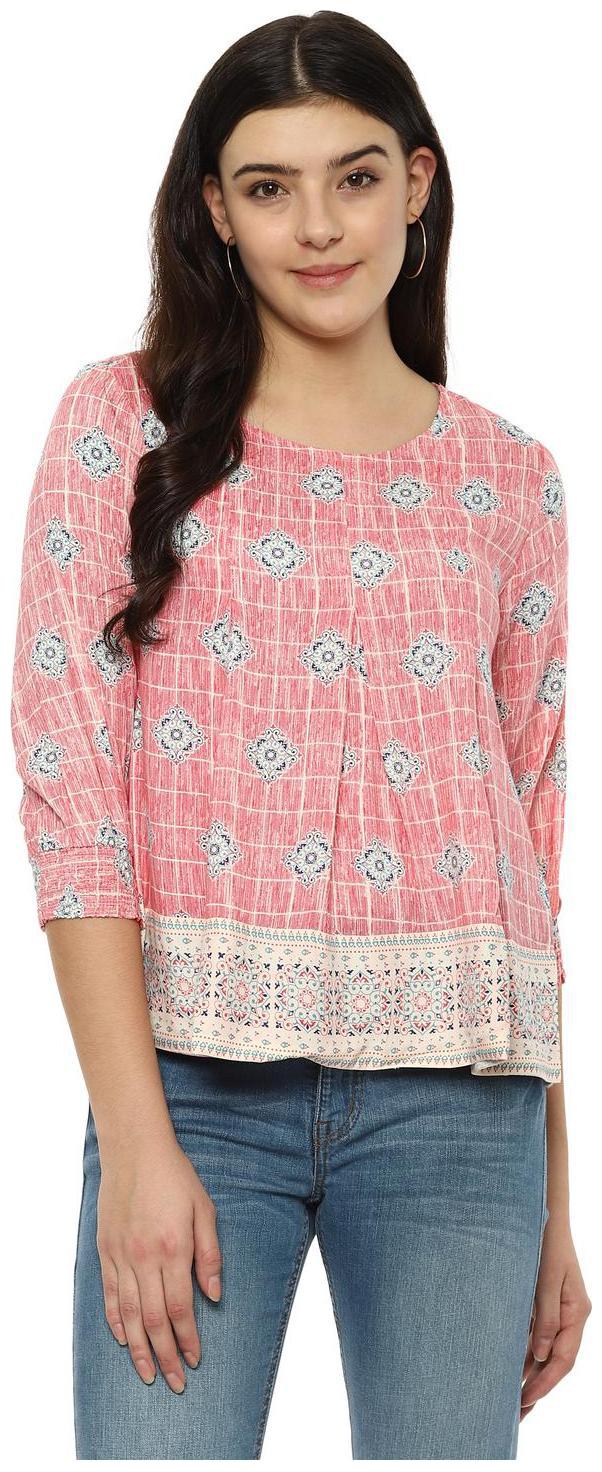 

People Women Printed Regular top - Pink