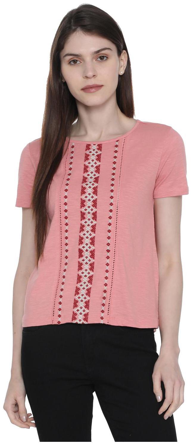 

People Women Embroidered Regular top - Pink