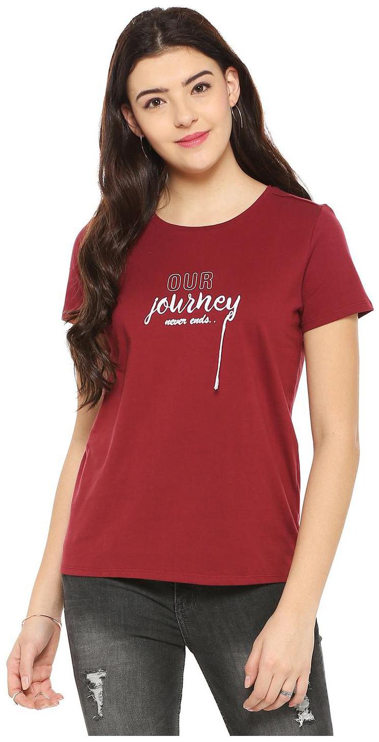 

People Women Embroidered Regular top - Maroon