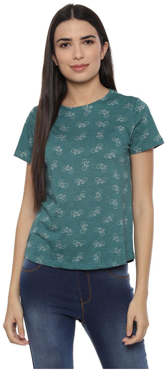

People Women Printed Regular top - Green