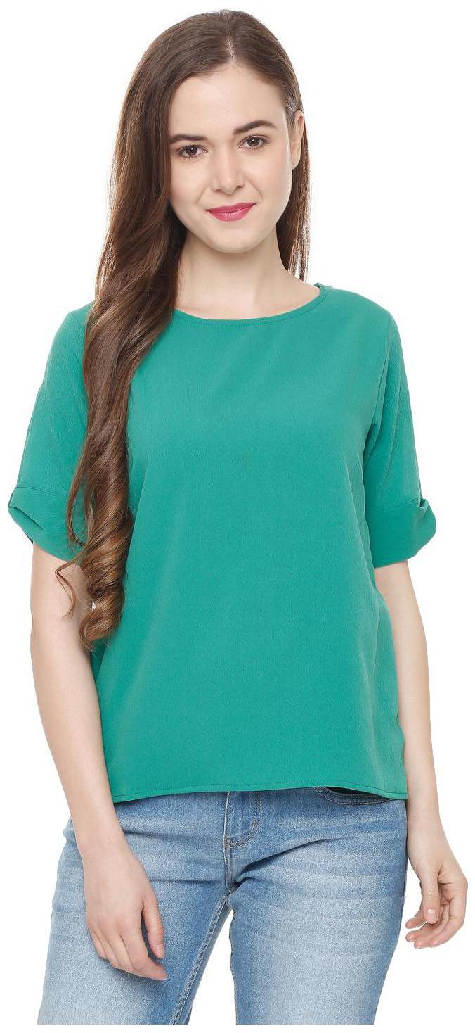 

People Women Solid Regular top - Green