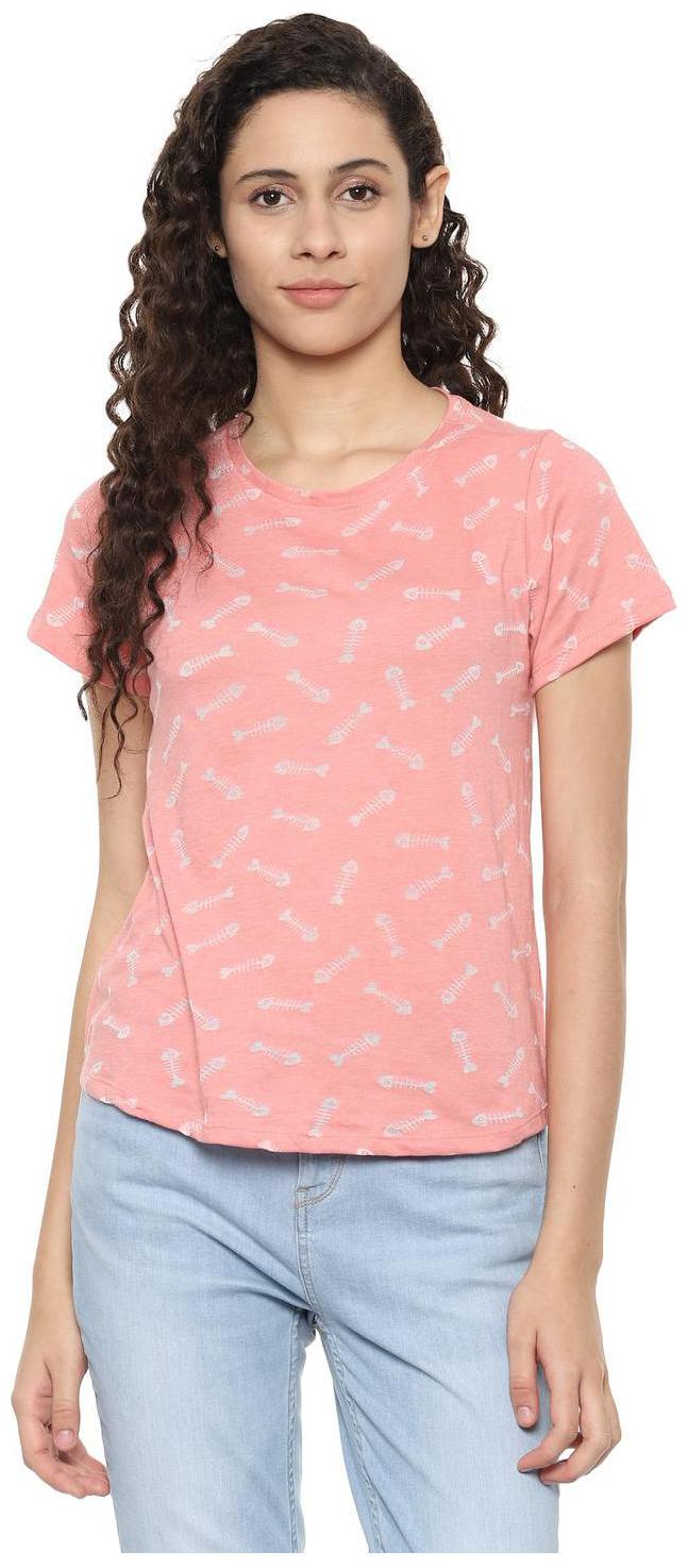 

People Women Printed Regular top - Orange