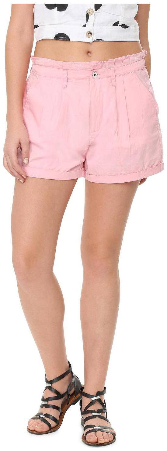 

People Women Solid Regular shorts - Pink