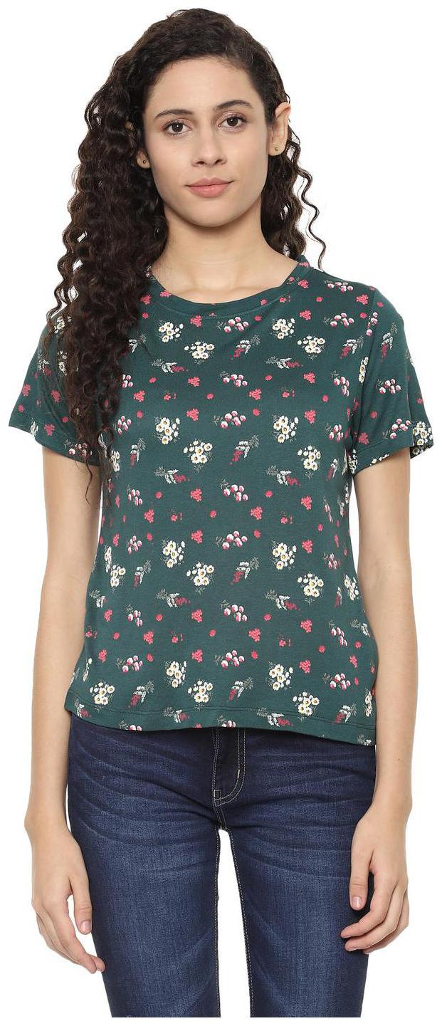

People Women Printed Regular top - Green