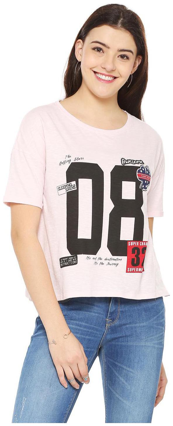 

People Women Printed Regular top - Pink