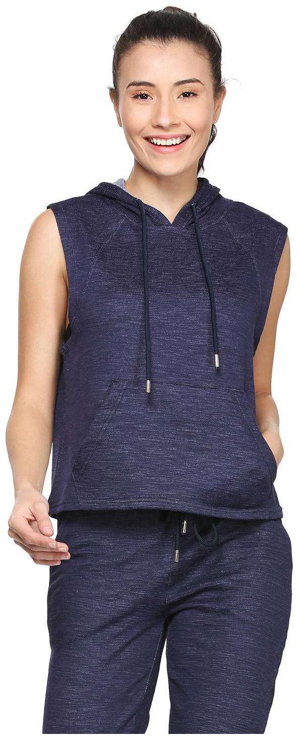 

People Women Printed Hoodie - Blue
