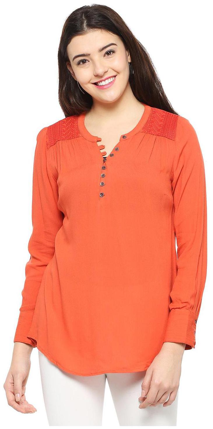 

People Women Solid Regular tunic - Orange