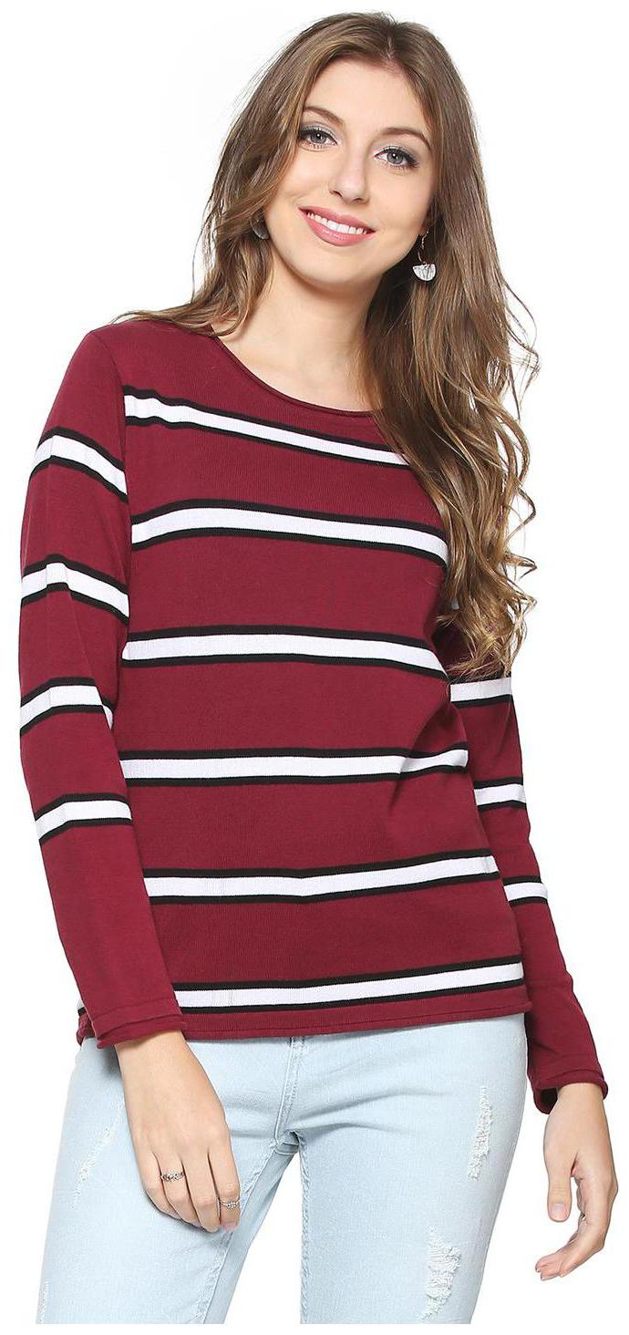 

People Women Striped Regular top - Maroon