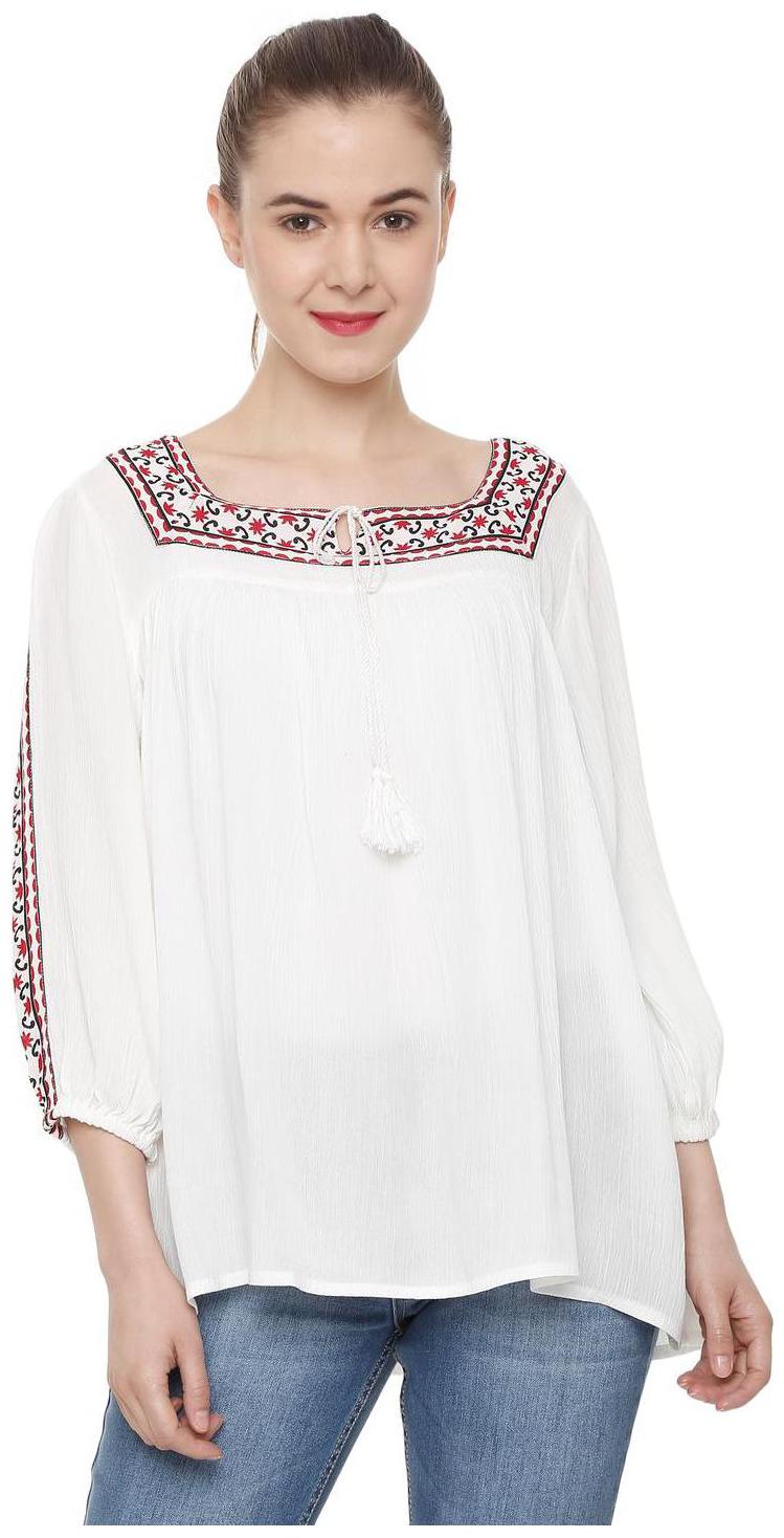 

People Women Embroidered Regular top - White