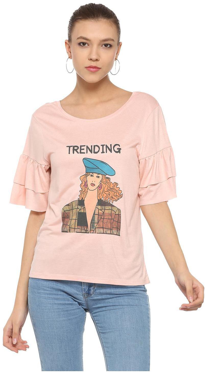 

People Women Printed Regular top - Pink