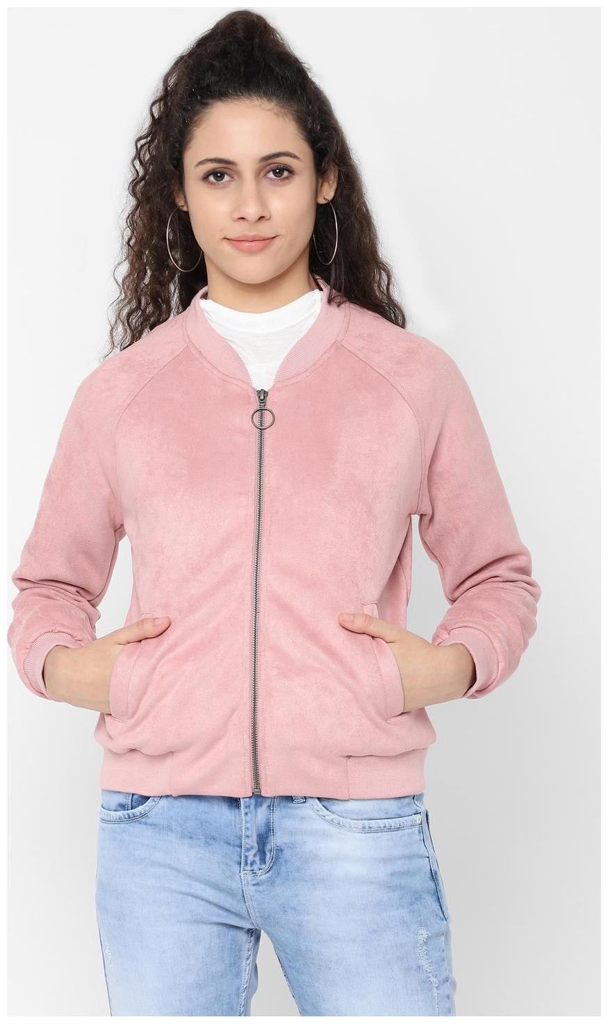 

People Women Solid Regular Jacket - Pink